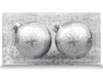 Набор из двух шаров с серебрянным орнаментом №1